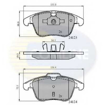 Колодки тормозные дисковые передний для FORD GALAXY, MONDEO, S-MAX / LAND ROVER FREELANDER, RANGE ROVER EVOQUE / VOLVO S60, S80, V60, V70, XC70 <b>COMLINE CBP01591 / 24123, 24124</b>