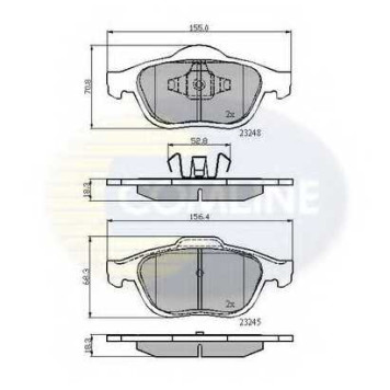 Колодки тормозные дисковые передний для RENAULT ESPACE(JK0/1#), LAGUNA(BG0/1#,KG0/1#), VEL SATIS(BJ0#) <b>COMLINE CBP01116 / 23245, 23248</b>