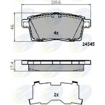 Колодки тормозные дисковые задний для MAZDA CX-7(ER), CX-9(TB), MPV(LY) <b>COMLINE CBP01731 / 24545</b>