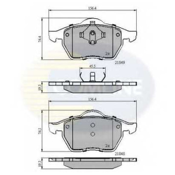 Колодки тормозные дисковые передний для FORD GALAXY(WGR) / VW SHARAN(7M6,7M8,7M9) <b>COMLINE CBP0715 / 21848, 21849</b>