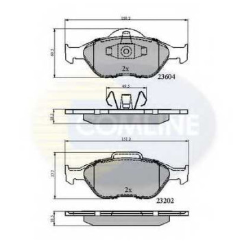 Колодки тормозные дисковые передний для FORD FIESTA, FUSION, KA, PUMA, STREET KA / MAZDA 121, 2, VERISA <b>COMLINE CBP0891 / 23202, 23604</b>