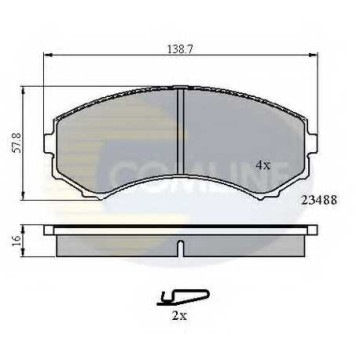 Колодки тормозные дисковые передний для MAZDA E-SERIE / MITSUBISHI GRANDIS, PAJERO, PROUDIA/DIGNITY <b>COMLINE CBP3172 / 23488</b>