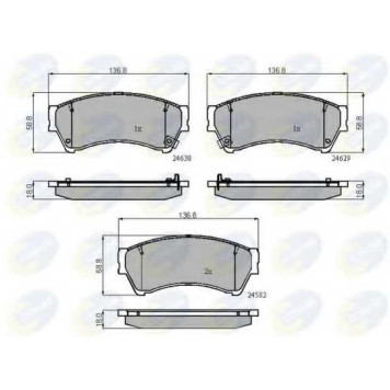 Колодки тормозные дисковые передний для MAZDA 6(GG,GH) <b>COMLINE CBP31787 / 24582, 24629, 24630</b>