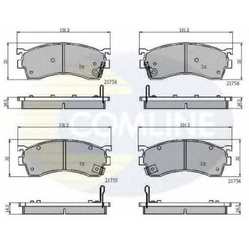 Колодки тормозные дисковые передний для MAZDA 323 F(BJ), 626(GE,GF,GW), FAMILIA(BJ), MX-6(GE), PREMACY(CP), XEDOS 6(CA) <b>COMLINE CBP3326 / 21754, 21755, 21756</b>
