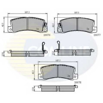 Колодки тормозные дисковые задний для LEXUS ES, RX / TOYOTA AVENSIS, CALDINA, CAMRY, CARINA E, CARINA, CELICA, CORONA, CURREN, HARRIER, MARK, WINDOM <b>COMLINE CBP3458 / 20076, 20077, 20078</b>