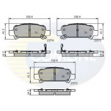 Колодки тормозные дисковые задний для SUBARU FORESTER, IMPREZA, LEGACY, OUTBACK, WRX <b>COMLINE CBP3882 / 23572, 23573, 23574</b>