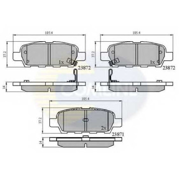 Колодки тормозные дисковые задний для NISSAN JUKE(F15), MURANO(Z51), PULSAR(C13) / SUZUKI GRAND VITARA(JT) <b>COMLINE CBP3912 / 23871, 23872</b>