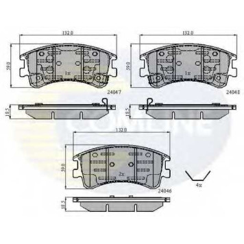Колодки тормозные дисковые передний для MAZDA 6(GG,GY) <b>COMLINE CBP3950 / 24046, 24047, 24048</b>