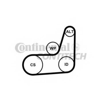 Поликлиновой ременный комплект CONTITECH 6 PK 1019 (1004) ELAST / 6PK1019 ELAST T2-1