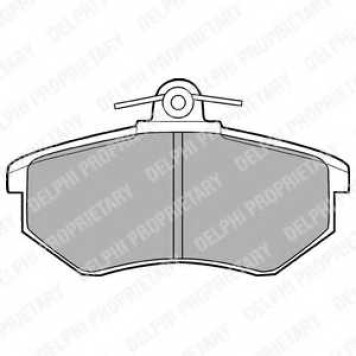 Колодки тормозные дисковые для AUDI 80(81,85,B2), COUPE(81,85) / VW GOLF(1E7,1H1,1H5) <b>DELPHI LP424 / 20669</b>