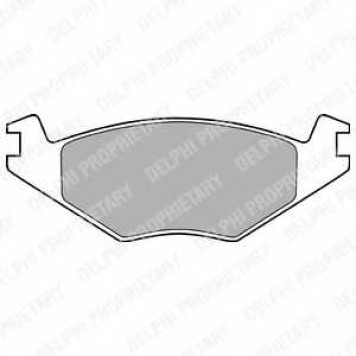 Колодки тормозные дисковые для VW GOLF(17,155,19E,1G1), JETTA(16,165,19E,1G2), POLO(80,86C) <b>DELPHI LP505 / 20889</b>