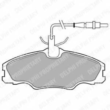 Колодки тормозные дисковые для PEUGEOT 406(8B,8E/F) <b>DELPHI LP985 / 21724</b>