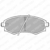 Колодки тормозные дисковые для HYUNDAI COUPE, ELANTRA, LANTRA, MATRIX, SONATA / KIA JOICE, MAGENTIS / NISSAN PRAIRIE / SSANGYONG KORANDO <b>DELPHI LP606 / 21725</b>
