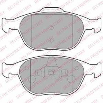 Колодки тормозные дисковые для FORD FOCUS(DAW,DBW,DNW), TOURNEO CONNECT, TRANSIT CONNECT(P65#,P70#,P80#) <b>DELPHI LP1724 / 23440</b>