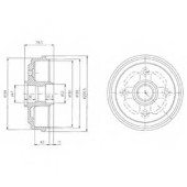DELPHI BF400 - барабан тормозной задний (180x79,5) 4 отв