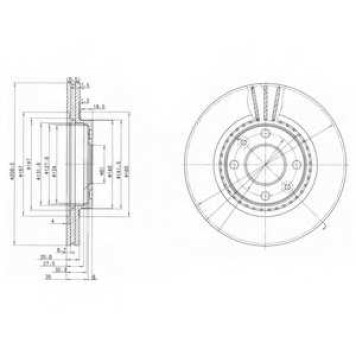 DELPHI BG2625 - диск тормозной передний (259х20,6) 4 отв