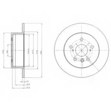 DELPHI BG4268 - диск тормозной задний (281х10) 5 отв