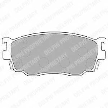 Колодки тормозные дисковые для MAZDA 323 F(BJ), 626(GF,GW), FAMILIA(BJ) <b>DELPHI LP1527</b>