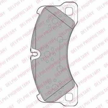 Колодки тормозные дисковые для PORSCHE CAYENNE(955,9PA), PANAMERA(970) / VW TOUAREG(7L6,7L7,7LA,7P5) <b>DELPHI LP2117</b>