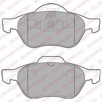 Колодки тормозные дисковые для RENAULT MEGANE(BM0/1#, CM0/1#, EM0/1#, KM0/1#, LM0/1#), SCENIC(JM0/1#) <b>DELPHI LP2252</b>