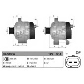 Генератор 90А для CITROEN BERLINGO, C15, C4, C5, C8, JUMPY, NEMO, XSARA / FIAT FIORINO, QUBO, SCUDO, ULYSSE / LANCIA PHEDRA / PEUGEOT 206, 307, 406, 407, 607, 807, BIPPER, EXPERT, PARTNER <b>DENSO DAN1336</b>