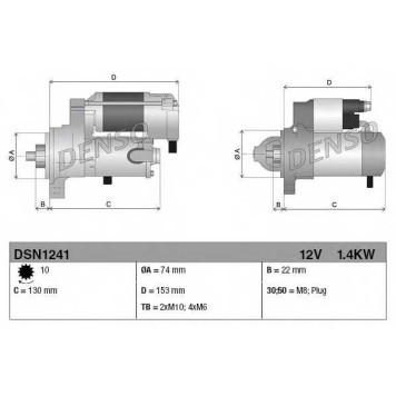 Стартер 1,4кВт для TOYOTA LAND CRUISER 150(GRJ15#,KDJ15#) <b>DENSO DSN1241</b>