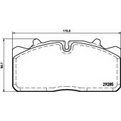 Колодки тормозные дисковые для MAN L 2000, M 2000 L, M 2000 M <b>DON CVP032K / 29285</b>