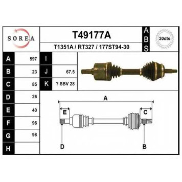 Приводной вал EAI T49177A