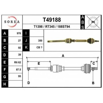 Приводной вал EAI T49188