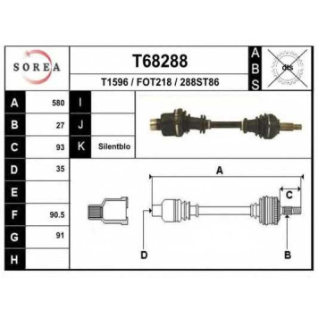 Приводной вал EAI T68288