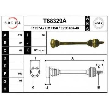 Приводной вал EAI T68329A