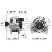 Генератор 90А для AUDI A2, A3, A4, TT / FORD GALAXY / SKODA FABIA, FELICIA, OCTAVIA, ROOMSTER / VW BORA, CADDY, CORRADO, GOLF, JETTA, LT, MULTIVAN, NEW BEETLE, PASSAT, POLO, SHARAN, TRANSPORTER, VENTO <b>ERA 210224</b>