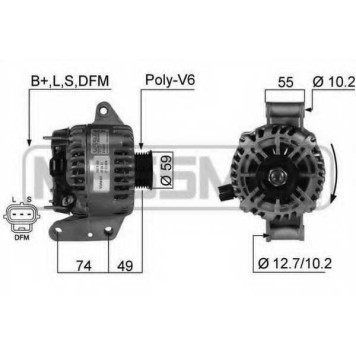 Генератор 124А для FORD MONDEO(B4Y,B5Y,BWY) / JAGUAR X-TYPE(CF1,CF1#) <b>ERA 210241</b>