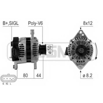 Генератор 85А для CHEVROLET AVEO(T255,T250), LACETTI(J200), NUBIRA / DAEWOO LACETTI(KLAN), NUBIRA(KLAN) <b>ERA 210643</b>