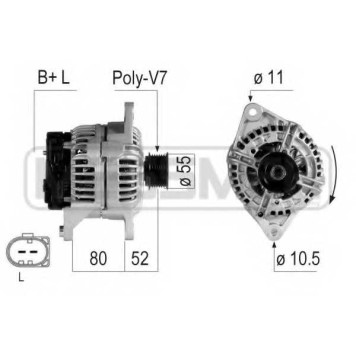 Генератор 140А для FIAT DUCATO(290, Z#,244,250) / IVECO DAILY <b>ERA 210723</b>