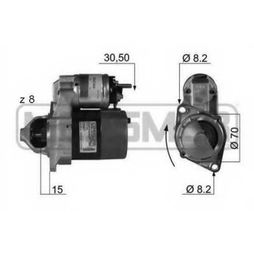 Стартер 1кВт для MERCEDES A(W168,W169), B(W245), CITARO(O 530), VANEO(414) <b>ERA 220027</b>