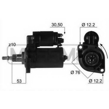Стартер 1,1кВт для AUDI A3(8L1) / FORD GALAXY(WGR) / SKODA OCTAVIA(1U2) / VW GOLF(1H1), SHARAN(7M6, 7M9,7M8) <b>ERA 220030</b>