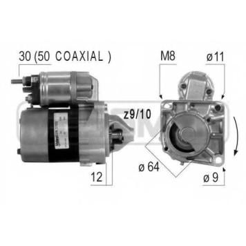 Стартер 1кВт для ABARTH 500, 500C, PUNTO / FIAT 500, BRAVO, DOBLO, FIORINO, IDEA, LINEA, PANDA, PUNTO, QUBO, SIENA, STILO, STILO Multi / FORD KA / LANCIA DELTA, MUSA, YPSILON <b>ERA 220376</b>