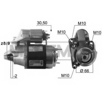 Стартер 0,9кВт для DACIA LOGAN, LOGAN MCV, SANDERO / RENAULT CLIO, KANGOO, KANGOO Express, MEGANE, MEGANE Scenic, THALIA / VOLVO 340-360, 440 K, 480 E <b>ERA 220389</b>