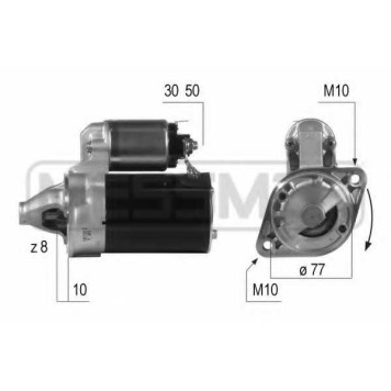 Стартер 0,9кВт для HYUNDAI ACCENT(LC,MC), ATOS PRIME(MX), ELANTRA(XD), GETZ(TB), MATRIX(FC) / KIA CERATO(LD) <b>ERA 220504</b>
