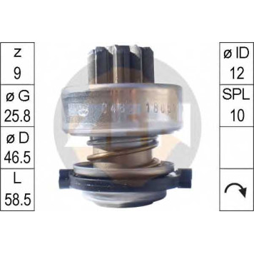 Привод с механизмом свободного хода стартера ERA ZN0482