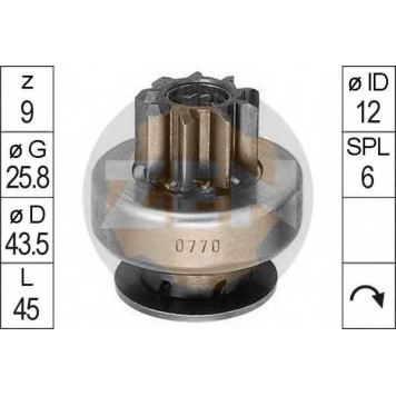 Привод с механизмом свободного хода стартера ERA ZN0770