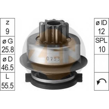 Привод с механизмом свободного хода стартера ERA ZN0799