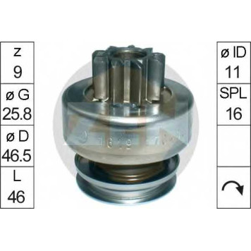Привод с механизмом свободного хода стартера ERA ZN1619