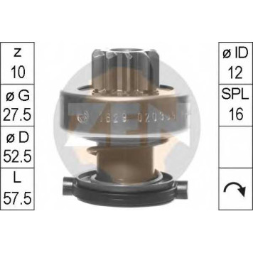 Привод с механизмом свободного хода стартера ERA ZN1629