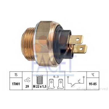 Термовыключатель вентилятора радиатора FACET EPS 1.850.033 / 7.5033