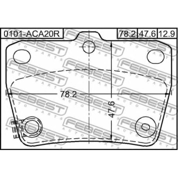 Колодки тормозные дисковые задний для TOYOTA RAV 4(ACA2#, CLA2#, SXA1#, XA2#, ZCA2#) <b>FEBEST 0101-ACA20R</b>-1