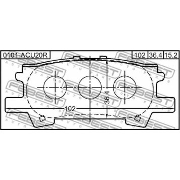 Колодки тормозные дисковые задний для LEXUS RX(GSU3#, MCU3#, MHU3#) / TOYOTA HARRIER(ACU3#, GSU3#, MCU3#, MHU3#), KLUGER(#ACU2#, #MCU2#) <b>FEBEST 0101-ACU20R</b>-1