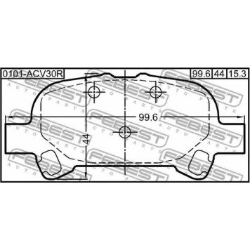Колодки тормозные дисковые задний для TOYOTA AVALON(GSX3#,MCX2#), CAMRY SOLARA(ACV3#,MCV3#), CAMRY(#CV2#, #XV2#,ACV3#,MCV3#, #XV3#), WINDOM(MCV3#) <b>FEBEST 0101-ACV30R</b>-1