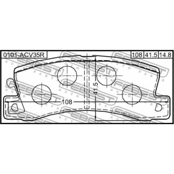 Колодки тормозные дисковые задний для LEXUS ES, RX / TOYOTA CALDINA, CAMRY, CARINA E, CARINA, CELICA, COROLLA LEVIN, COROLLA, CURREN, HARRIER, MR, VISTA, WINDOM <b>FEBEST 0101-ACV35R</b>-1